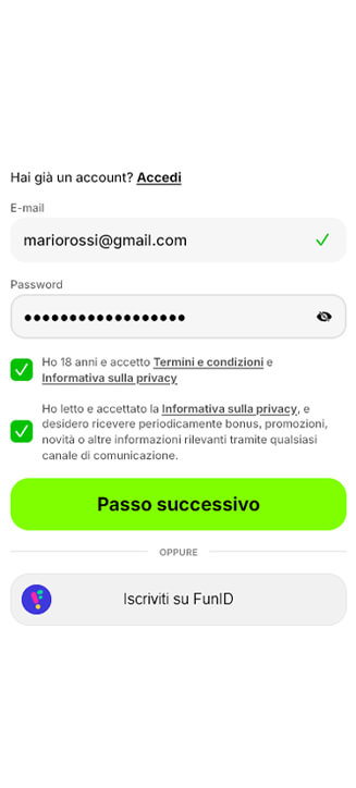 Processo di registrazione di SpinIt su smartphone Processo di registrazione di SpinIt su smartphone